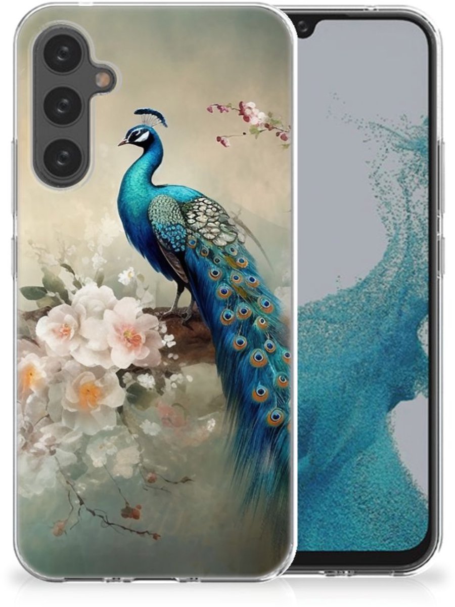 TPU Hoesje voor Samsung Galaxy A34 Vintage Pauwen