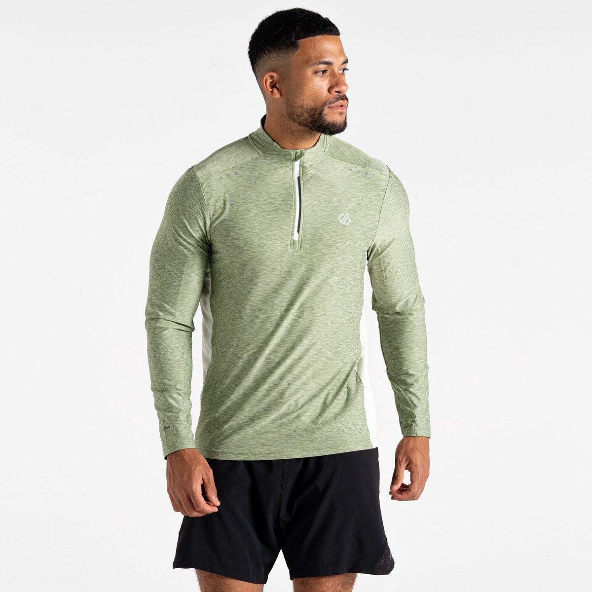 Fleece Heren Hiking Jersey Groen