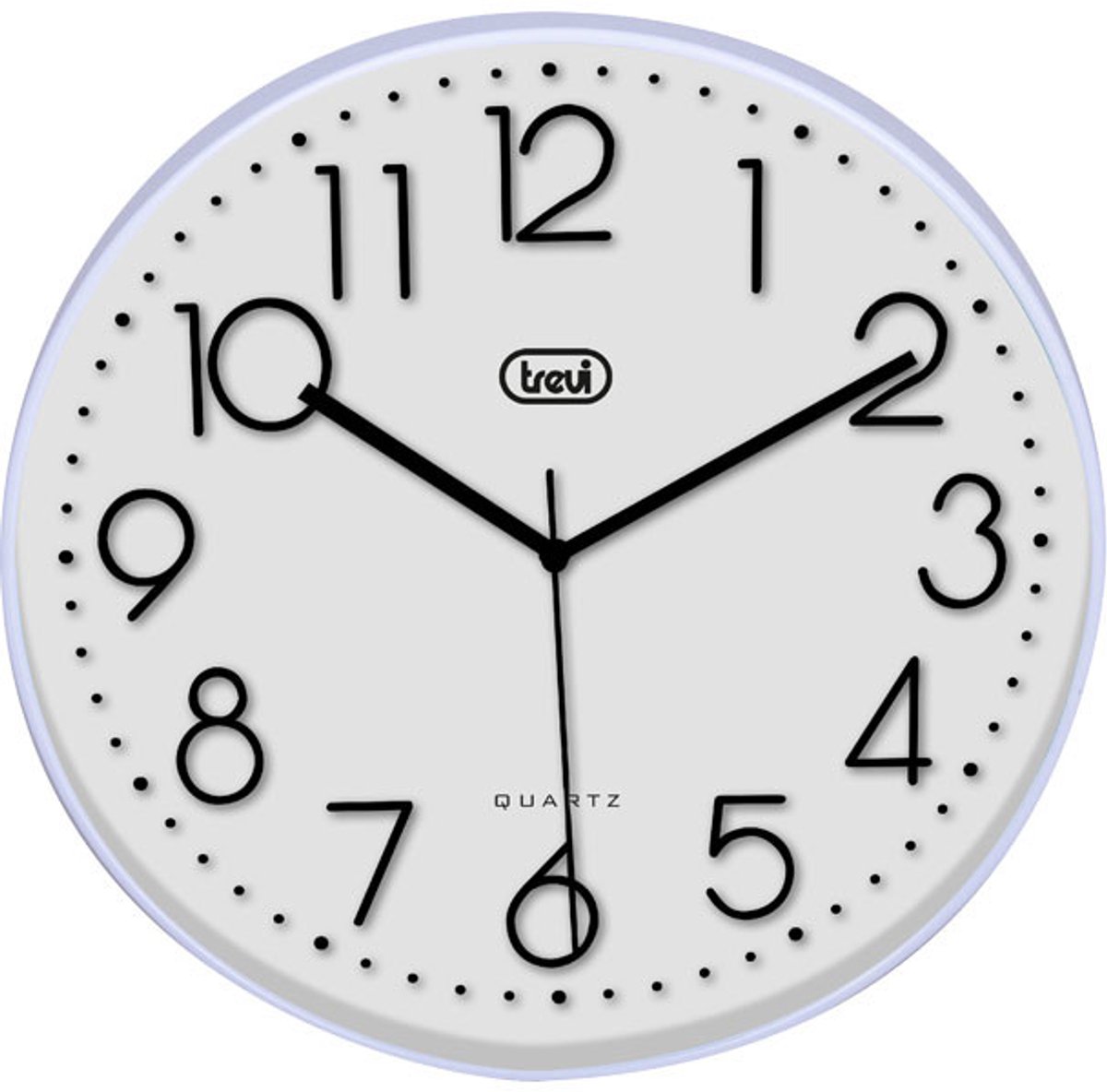 Trevi OM 3508 S, wandklok, quartz met stil uurwerk, diameter 30 cm, veelzijdig design voor alle woonruimtes, kunststof, rond formaat, wit