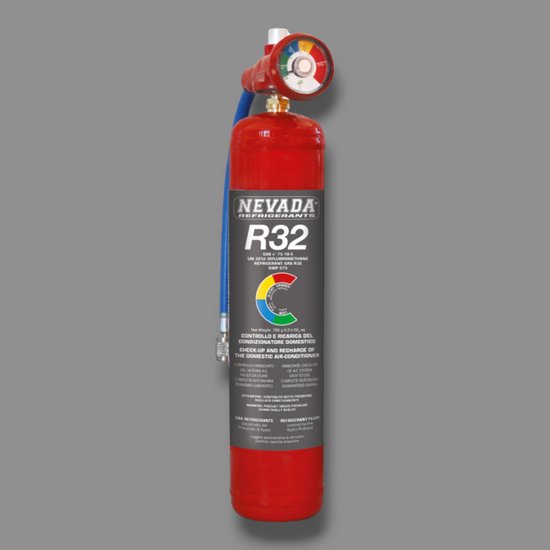 Koelgas R32 in fles 780g met manometer voor diagnose en navulling | bol