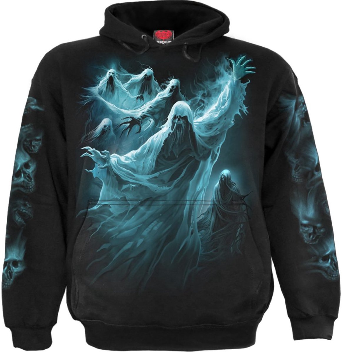 Spiral Ghost Skull Heren Trui met capuchon - zwart - M