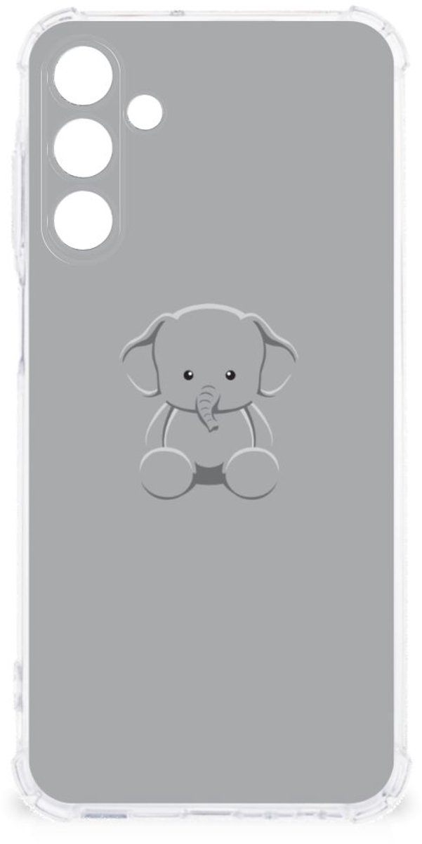 Samsung Galaxy A15 Stevig Bumper Hoesje Grijs Baby Olifant