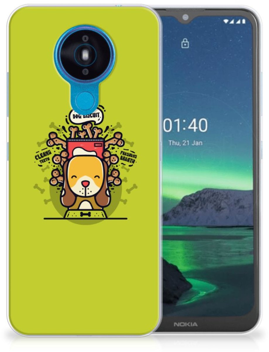 Nokia 1.4 Telefoonhoesje met Naam Doggy Biscuit