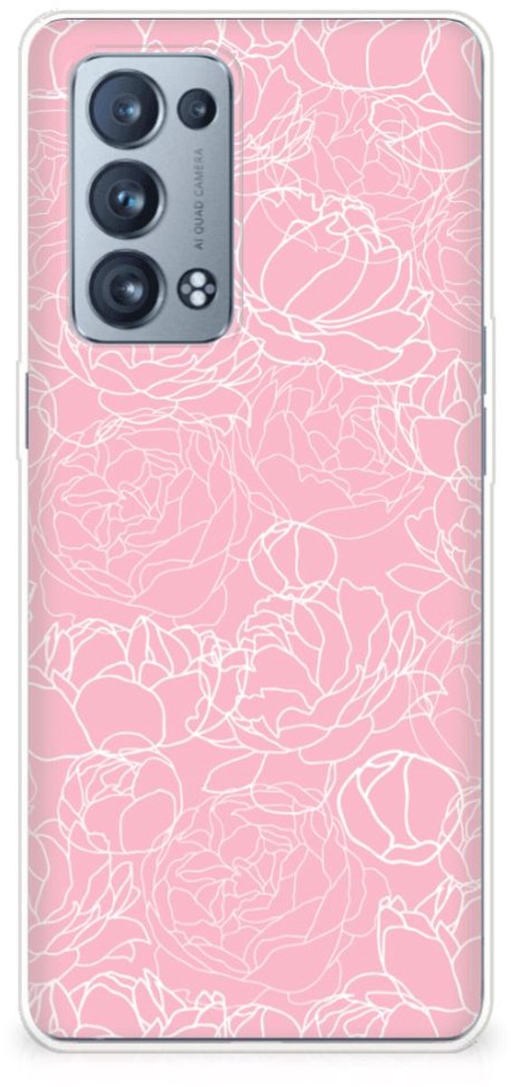 OPPO Reno 6 Pro Plus 5G TPU Case White Flowers