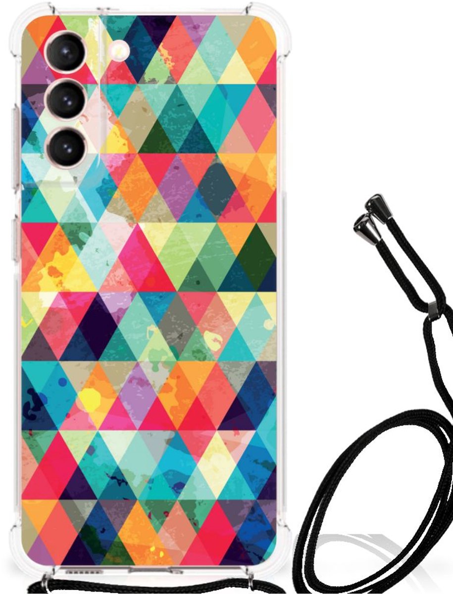 Samsung Galaxy S21 FE Doorzichtige Silicone Hoesje Geruit