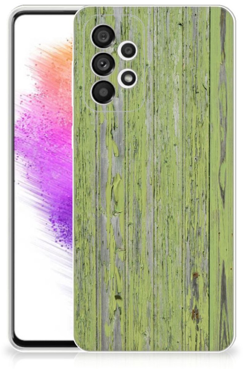 Samsung Galaxy A73 5G Bumper Hoesje Green Wood