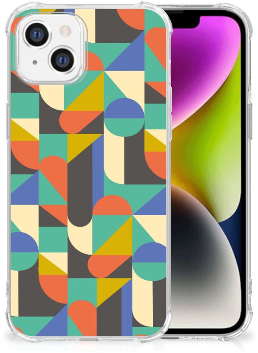 iPhone 14 Doorzichtige Silicone Hoesje Funky Retro