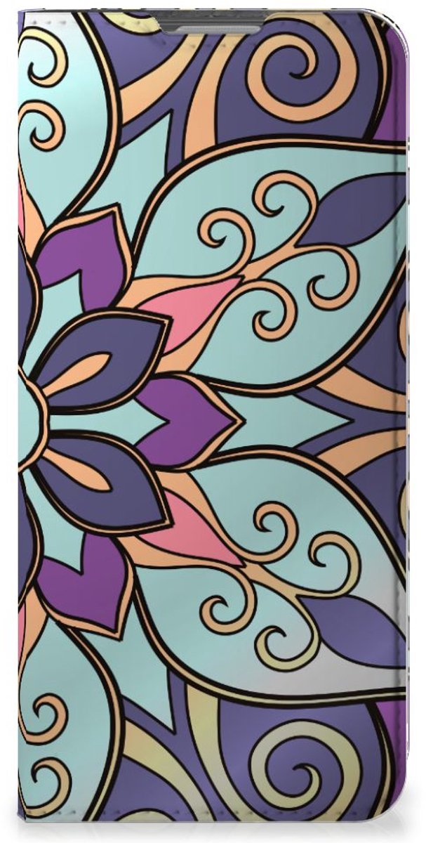 OPPO Reno8 Lite Smart Cover Purple Flower