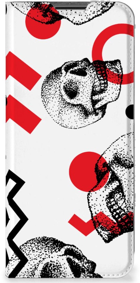 Mobiel BookCase Nokia G50 Skull Red