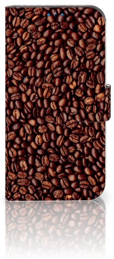 PU Premium Housse pour iPhone 14 Pro Portefeuille Grains De Café