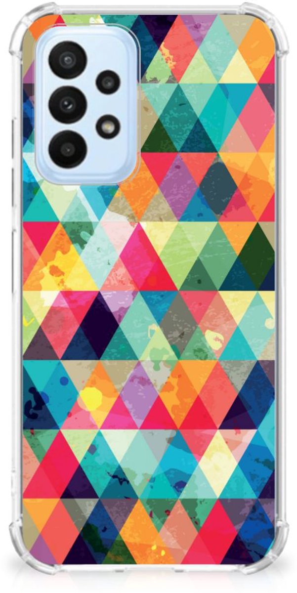 Samsung Galaxy A23 Doorzichtige Silicone Hoesje Geruit