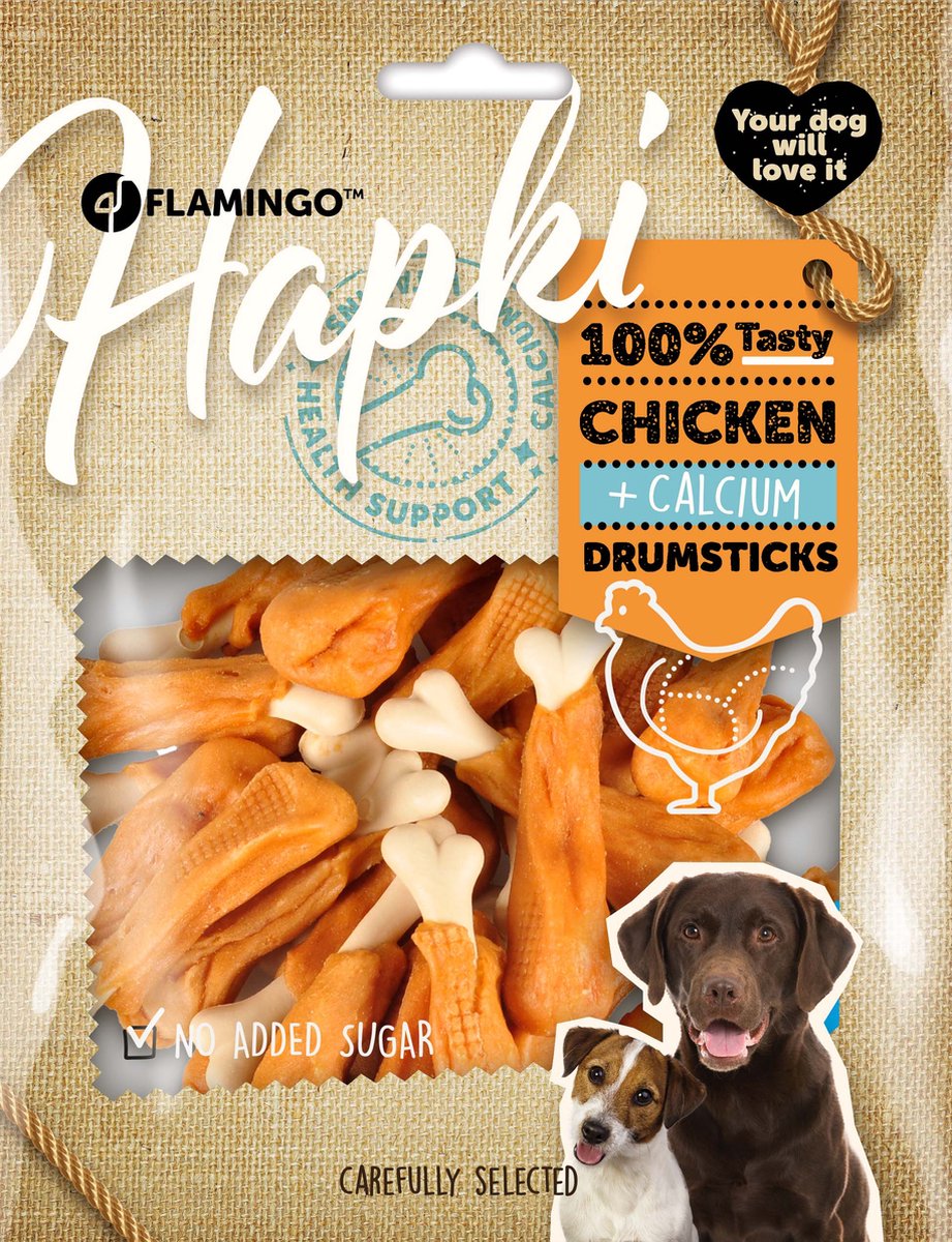 Hondensnack – calcium drumsticks met kip – hondensnacks – honden snacks – hondensnoepjes – glutenvrij – zonder toegevoegde suikers – 700g