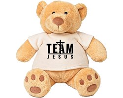 foto van Pluche Beer Team Jesus - geloof - god - jezus - christelijk - knuffel - kado - beertje