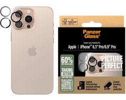 PanzerGlass Screenprotector geschikt voor Apple iPhone 16 Pro Max Glazen | PanzerGlass PicturePerfect Camera Protector - Case Friendly
