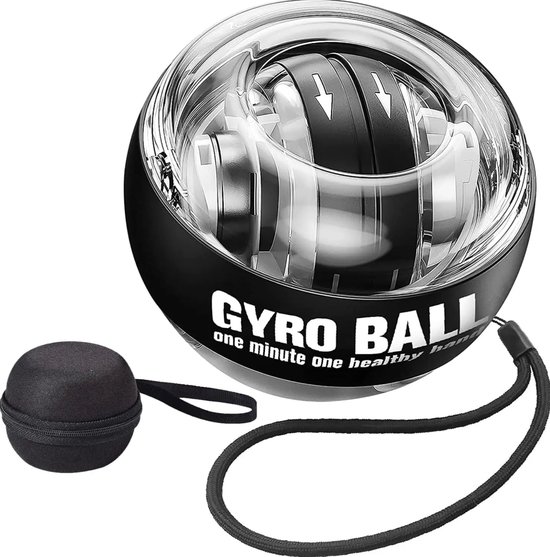 Power Gyro Ball met Autostart & LED + Gratis Opberghoes! - Pols Trainer - Wrist Ball - Gripkracht - Spinner - Incl. Polsband & Handleiding - Power - Ball
