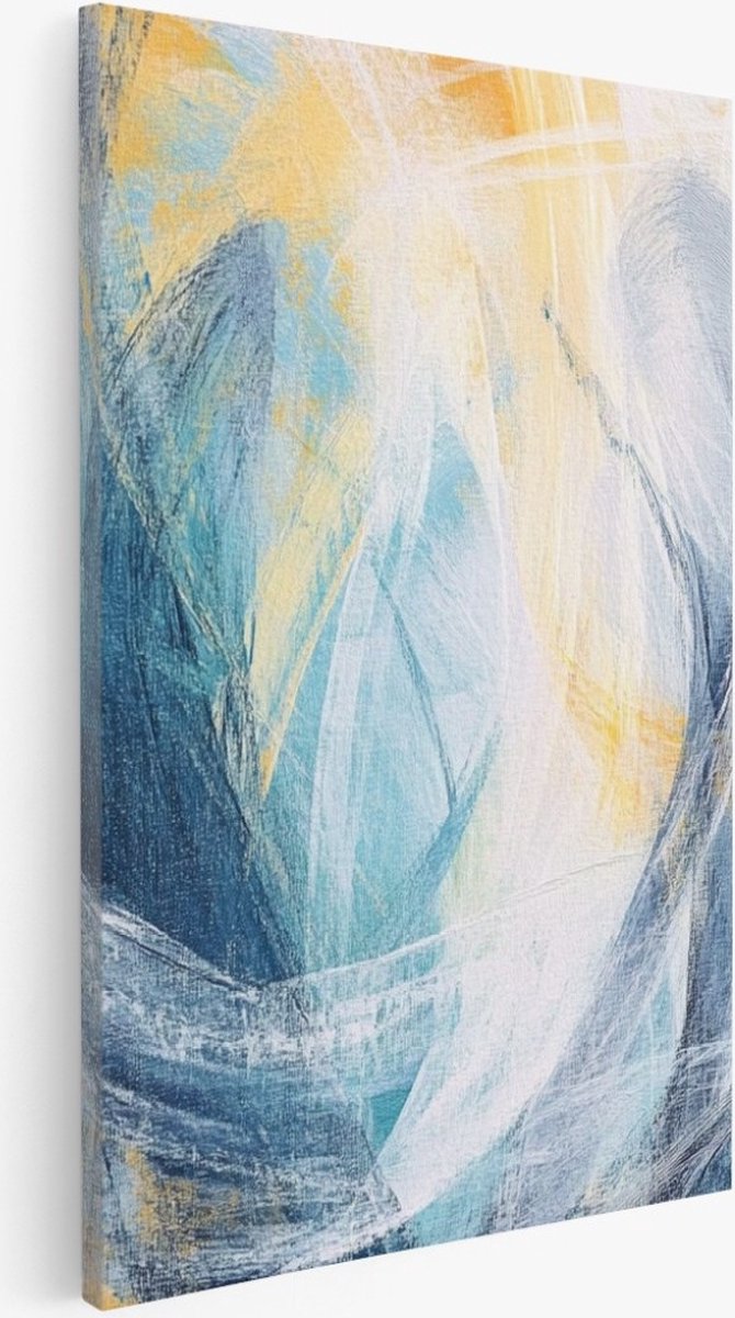 Saammp Canvas Schilderij - lichte strepen - Abstract - 100x150 - Foto op canvas - Wanddecoratie - Muurdecoratie Woonkamer - Slaapkamer decoratie - Canvas Print Multicolor