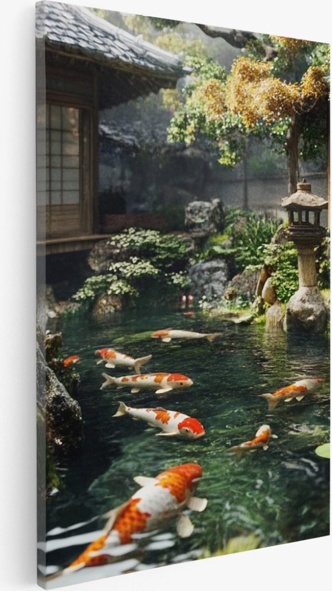 Saammp Canvas Schilderij - Natuur - Thailand - Boot - landschappen - 75x100 - Foto op canvas - Wanddecoratie - Muurdecoratie Woonkamer - Slaapkamer decoratie - Canvas Print Multicolor