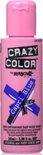 Roze flesje Crazy Color Capri Blue haarverf 100ml met tekst.