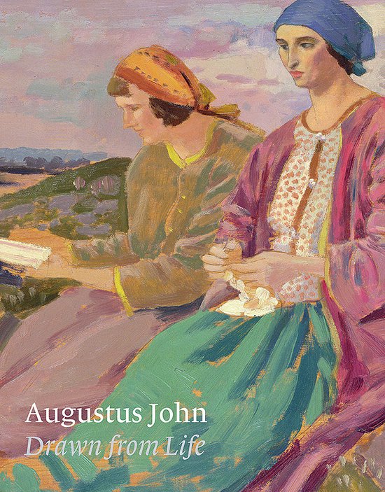 Boekomslag met schilderij van twee vrouwen, 'Augustus John Drawn from Life'