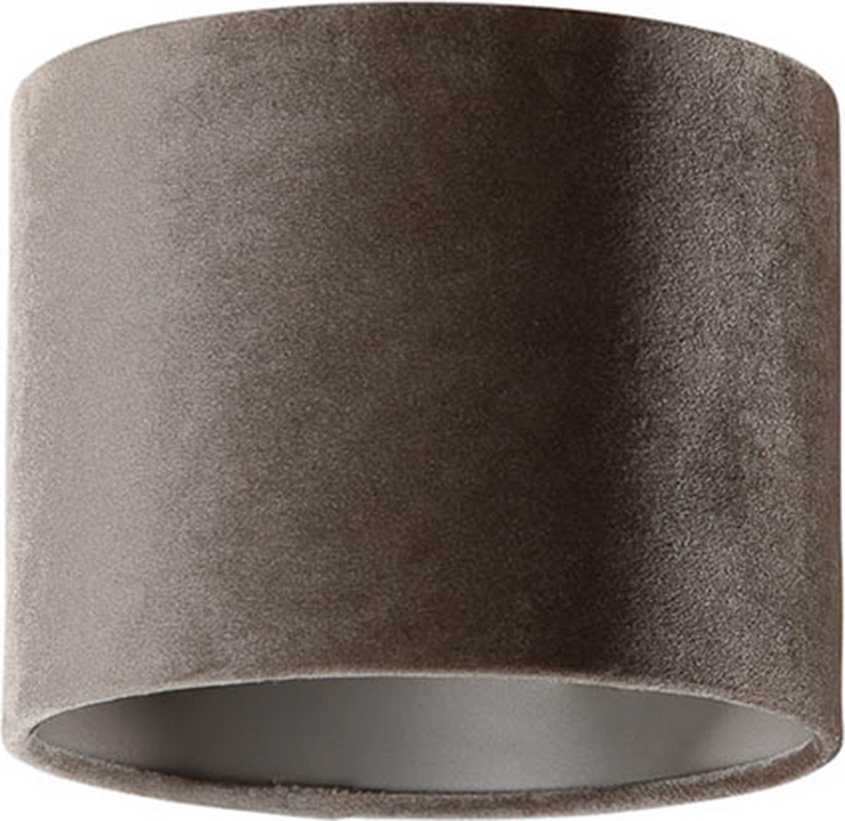 QAZQA cilinder velours - Klassieke Lampenkap - Ø 18 cm - Taupe -