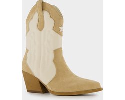 Blue Box dames cowboy western laarzen beige wit - Maat 40