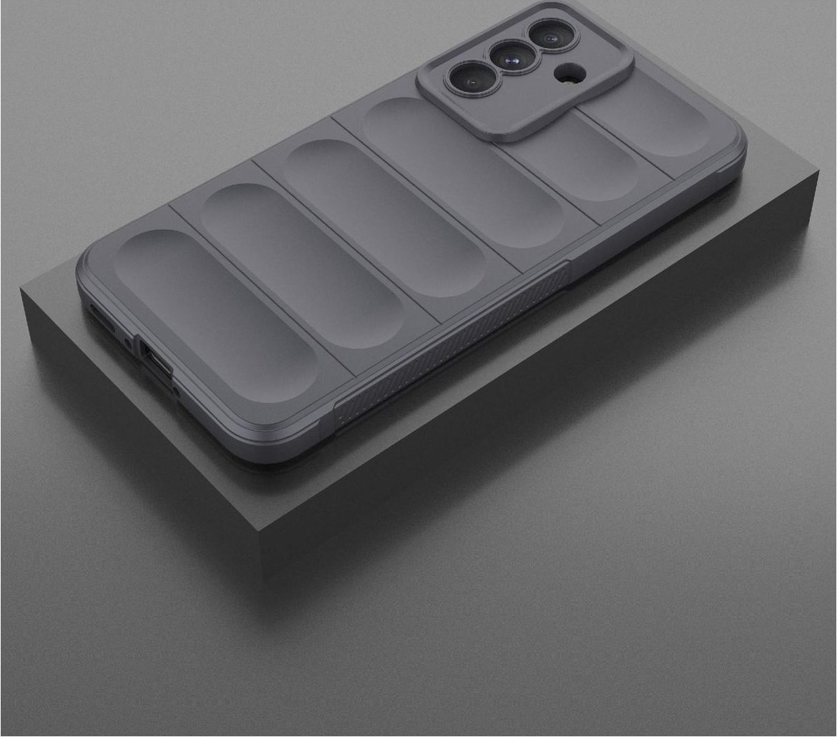 Mobigear Hoesje geschikt voor Samsung Galaxy A56 Telefoonhoesje Flexibel TPU | Mobigear Bumpy Backcover | Galaxy A56 Case | Back Cover - Dark Grey | Grijs