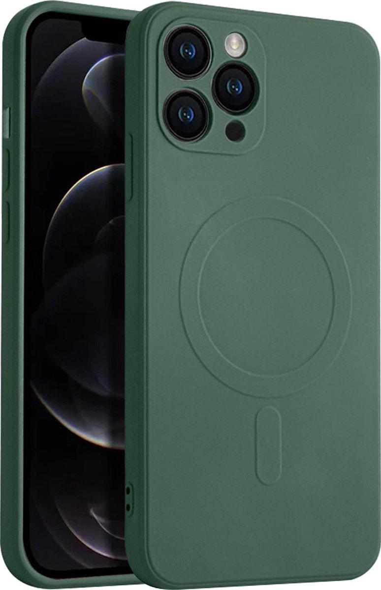 Casify Siliconen Hoesje geschikt voor MagSafe iPhone 11 Pro Hoesje - Legergroen