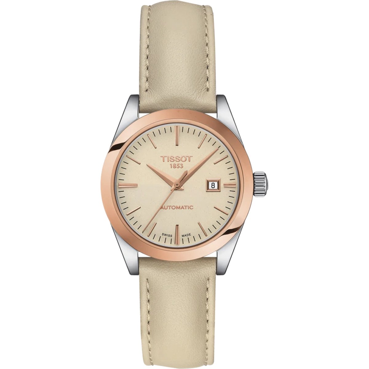 Tissot T-My Lady T9300074626100 Horloge - Leer - Crème - Ø 29 mm