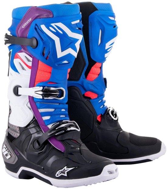 Alpinestars Tech 10 Supervented Zwart Blauw Paars Wit - Maat 11 - Laars