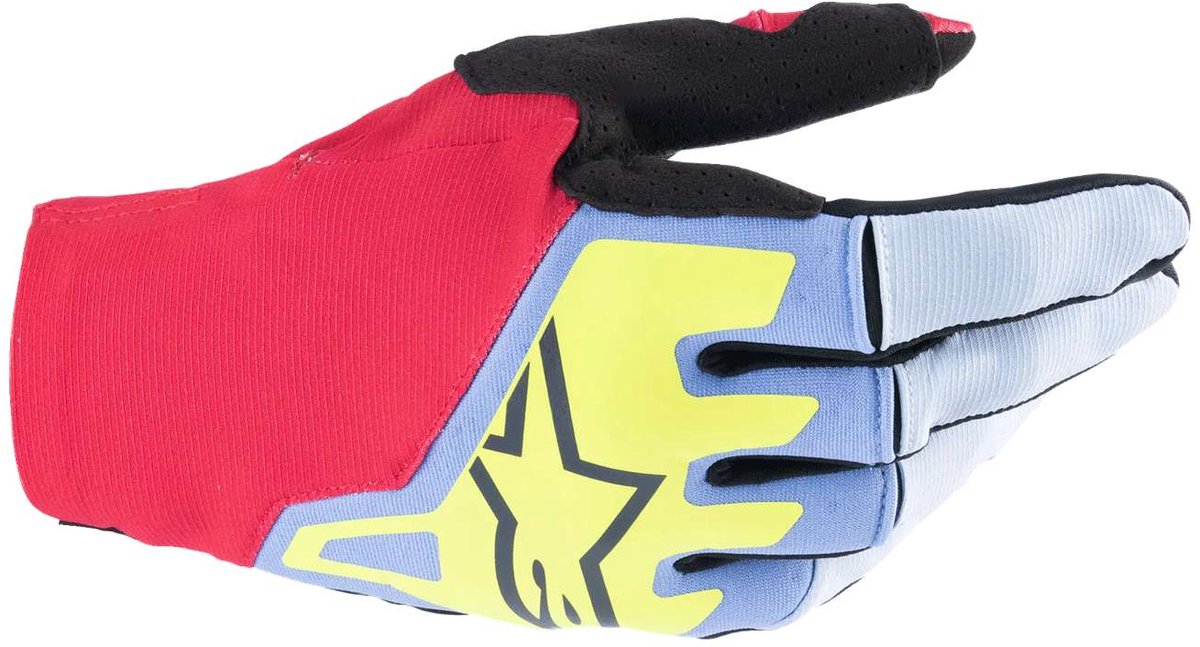 Alpinestars Techstar Handschoenen Lichtblauw Rood Bes Zwart - Handschoen