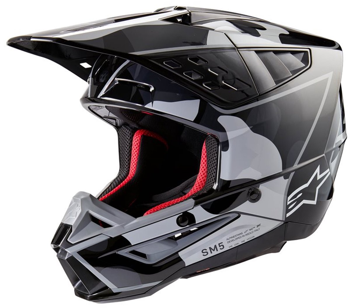 Alpinestars S-M5 Rover 2 Helmet Ece 22.06 Black Silver Glossy XS - Maat XS - Helm