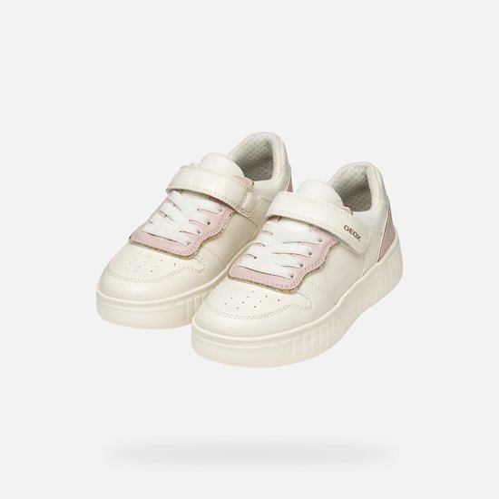 Baskets pour femmes GEOX MIKIROSHI FILLE - Ivoire clair/rose clair - Taille 33