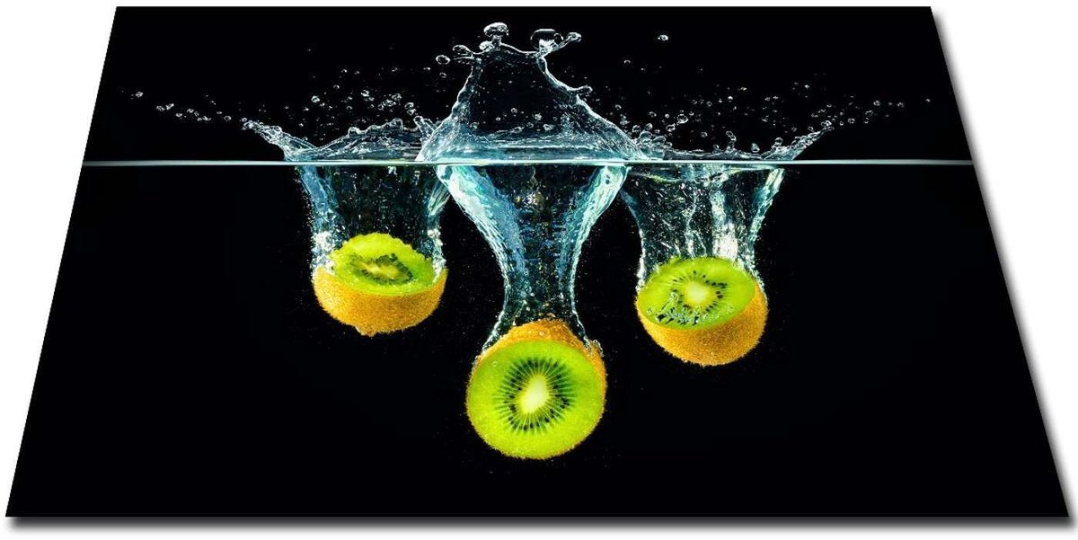 Inductie Kookplaatbeschermer Kiwi Splash 73x52 cm.