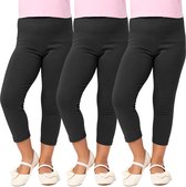 Lot de 3 Leggings Merry Style Filles - Sport - Pantalons décontractés - Capri - Katoen - Zwart/ Zwart/ Zwart - 122 - MS-MS10-226-LE