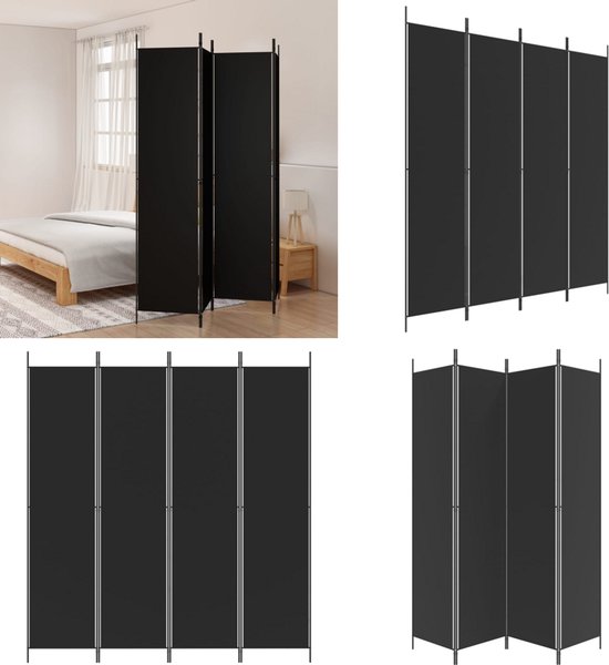 Kamerscherm met 5 panelen 250x200 cm stof bruin
