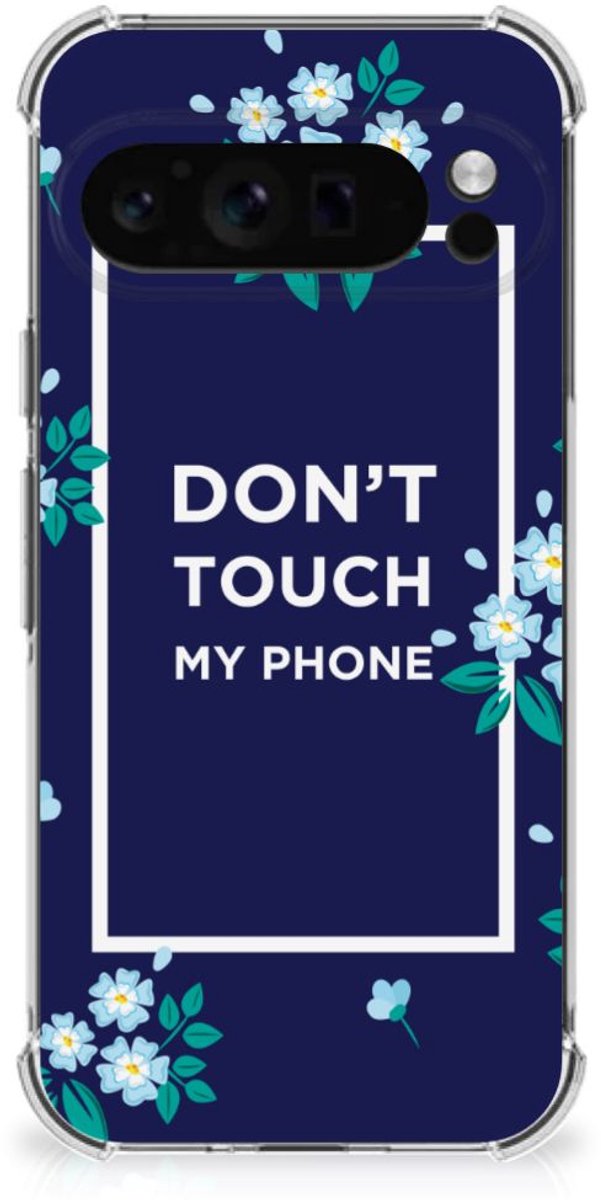 Google Pixel 9 Pro XL Anti Shock Case Flowers Blue DTMP