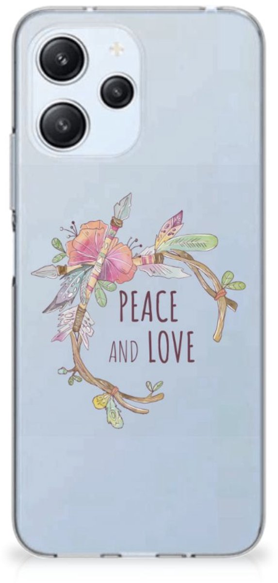 Back Cover voor Xiaomi Redmi 12 4G Telefoonhoesje met Naam Boho Text