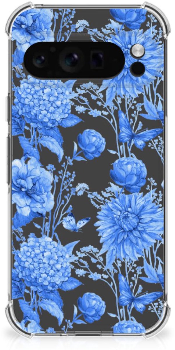 Case voor Google Pixel 9 Pro XL Flowers Blue