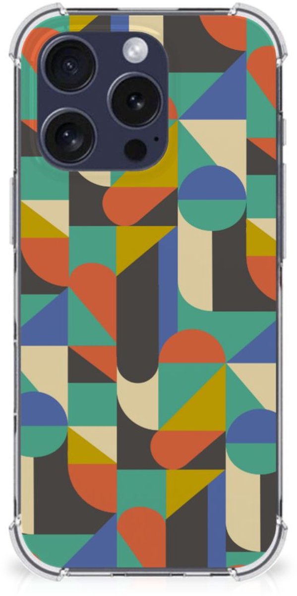 iPhone 16 Pro Doorzichtige Silicone Hoesje Funky Retro