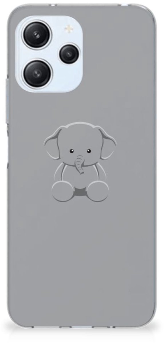 Xiaomi Redmi 12 4G Telefoonhoesje met Naam Grijs Baby Olifant