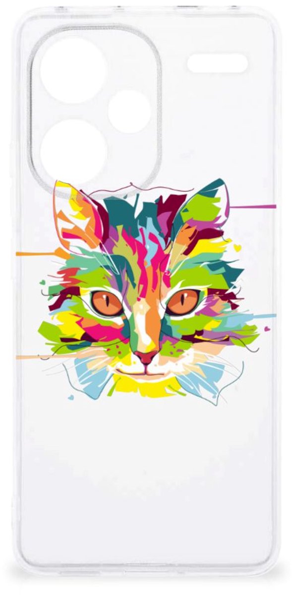 Xiaomi Redmi Note 13 Pro Plus Telefoonhoesje met Naam Cat Color