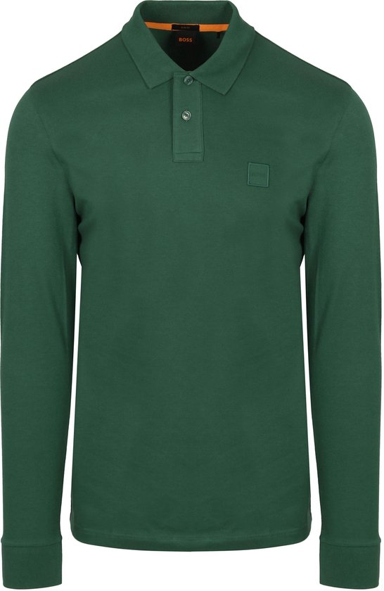 BOSS Passerby Polo Donkergroen - Maat XL - Heren - Longsleeve polo
