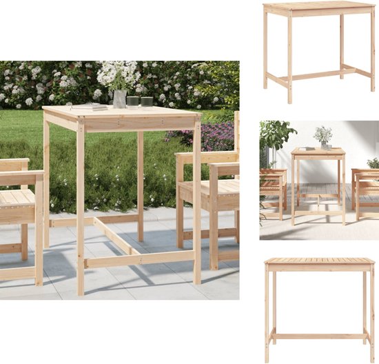 vidaXL Tuintafel - Tuintafels - Buitentafel - Terrastafel - Tuintafel 121x82,5x110 cm massief grenenhout