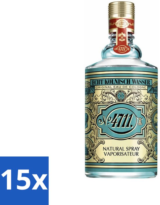 4711 - Echt Kölnisch Wasser - Original Eau De Cologne Spray - Dames Parfum - Verfrissende Geur - 100 ml - Bulkverpakking - 15 stuks