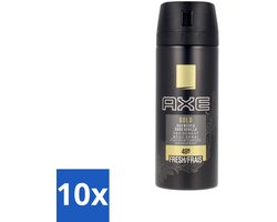 Omslag van Axe - Deodorant Bodyspray - 48hrs Fresh - Gold - Oud Wood & Dark Vanilla - 150 ml - Bulkverpakking - 10 stuks