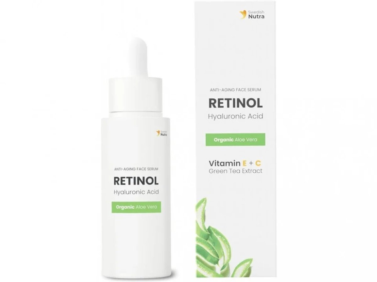 Retinol & Hyaluronzuur Anti-aging Face Serum-Retinol tegen huidveroudering-Diepe hydratatie-Verstevigend en liftend serum-Huidherstel en celvernieuwing-Natuurlijke huidverzorging-Vegan & cruelty-free-Vrij van parabenen en siliconen-30 ml
