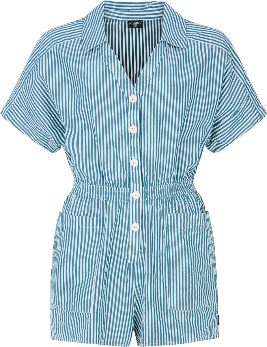 Protest Prtalexi – Playsuit Dames – Tailleband elastiek – Knoopsluiting Blauw
