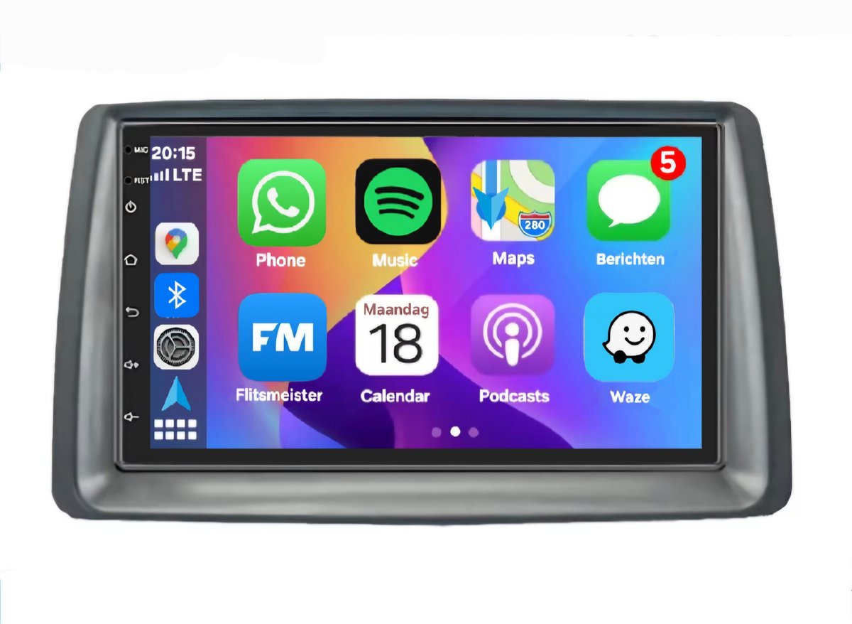 Autoradio 2/32 met Carplay en Android auto | Geschikt voor Fiat Panda 2003-2012 | Radio scherm met Navigatie | 2003 2004 2005 2006 2007 2008 2009 2010 2011 2012 | 169