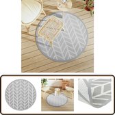 Bol.com vidaXL Buitenkleed ?120 cm - Grijs - Polypropeen Tuintapijt - Outdoor Tapijt - Patio Tapijt - Veranda Tapijt - Rond Tapijt aanbieding
