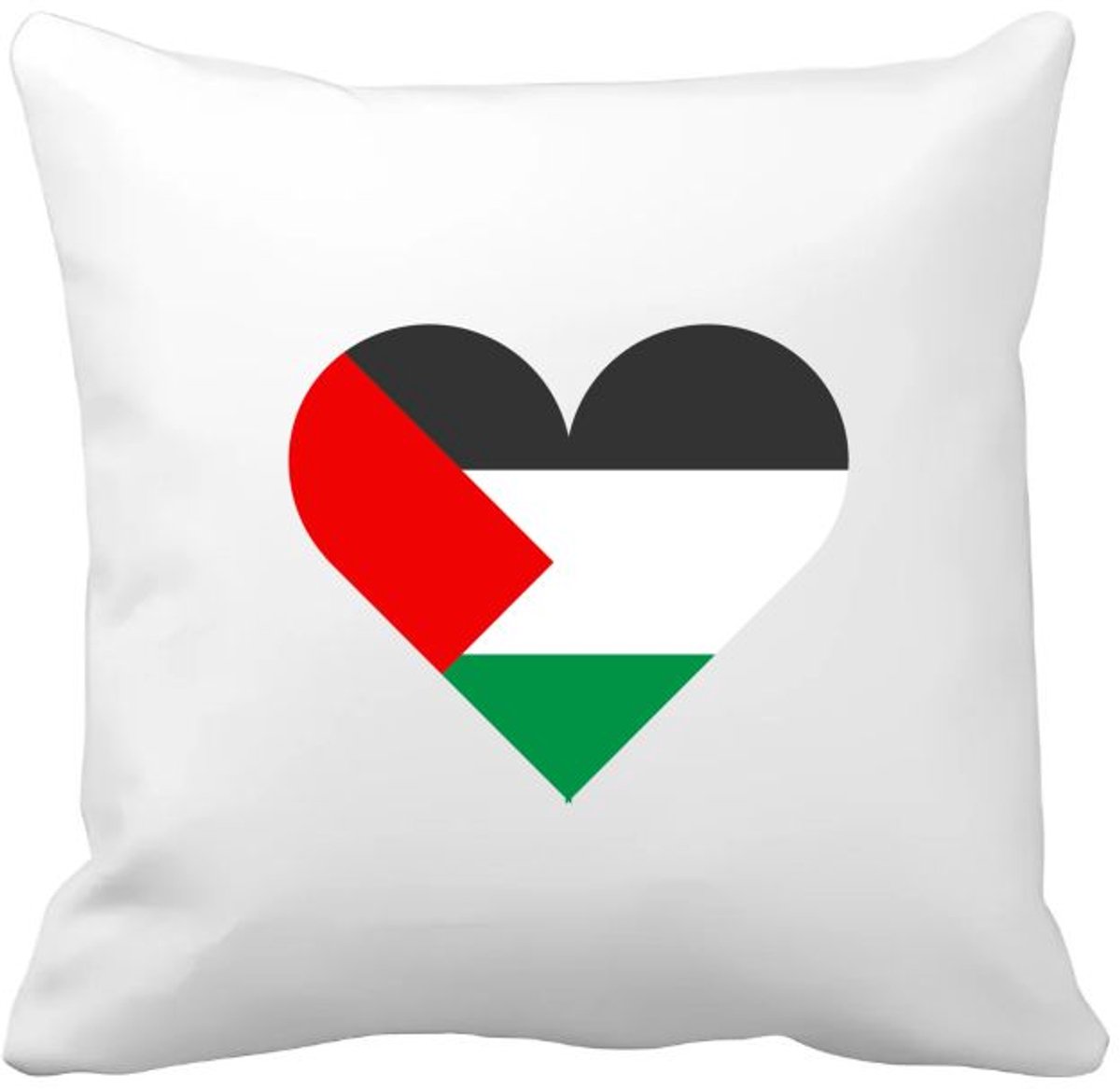 Akyol palestina vlag hart vorm Kussen hoes - Palestina - mensen die liefde willen geven aan palestina - degene die van palestina houden - supporten - oorlog - verjaardagscadeautje - gift - geschenk - kado - 40 bij 40 cm Multicolor